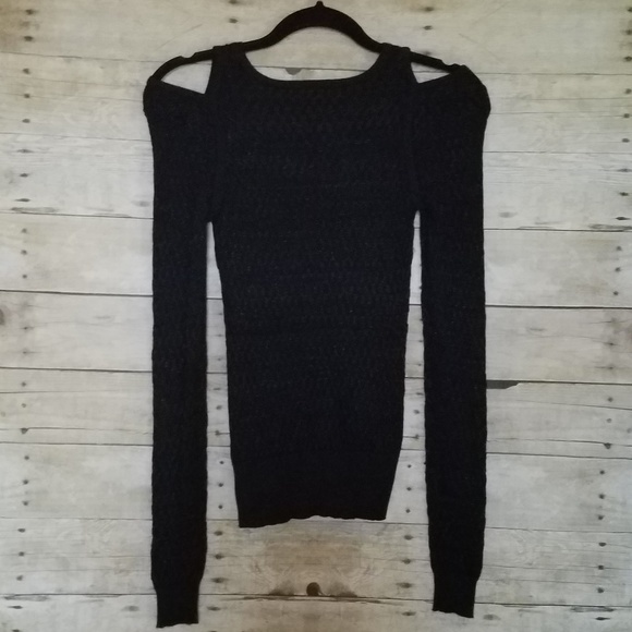 Bebe Black Cold Shoulder Sweater Size XXS. - Picture 4 of 8